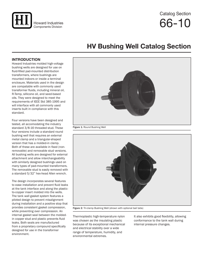 Howard Molded High Voltage Bushing Wells