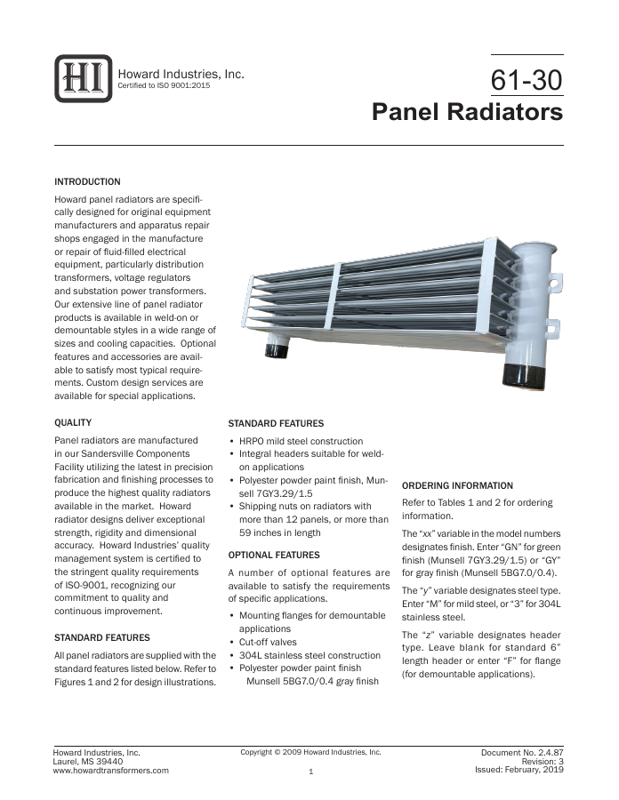 Howard Panel Radiators