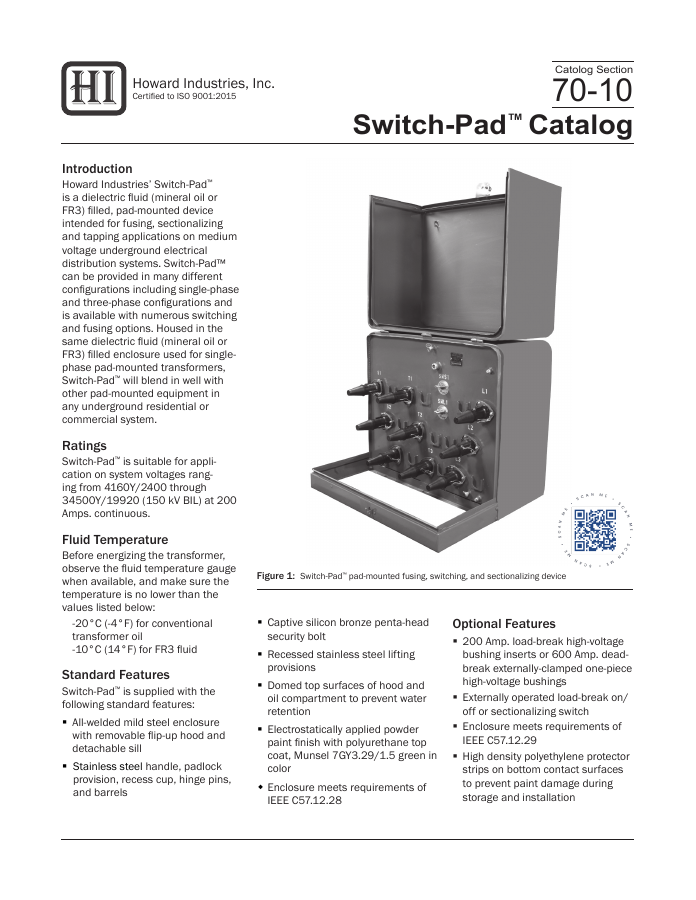 Howard Switch Pad Catalog
